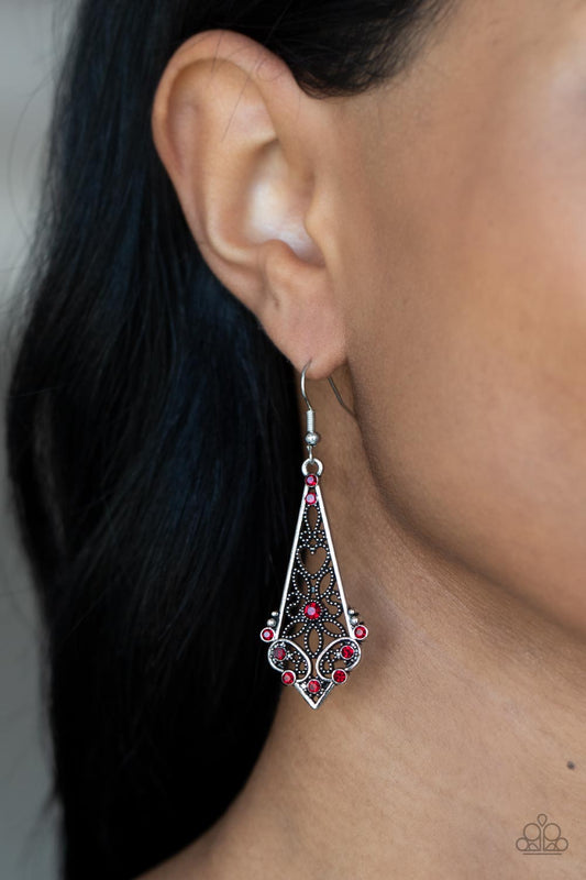 Casablanca Charisma - red - Paparazzi earrings