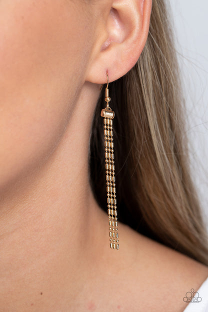 Cascading Chains - gold - Paparazzi necklace