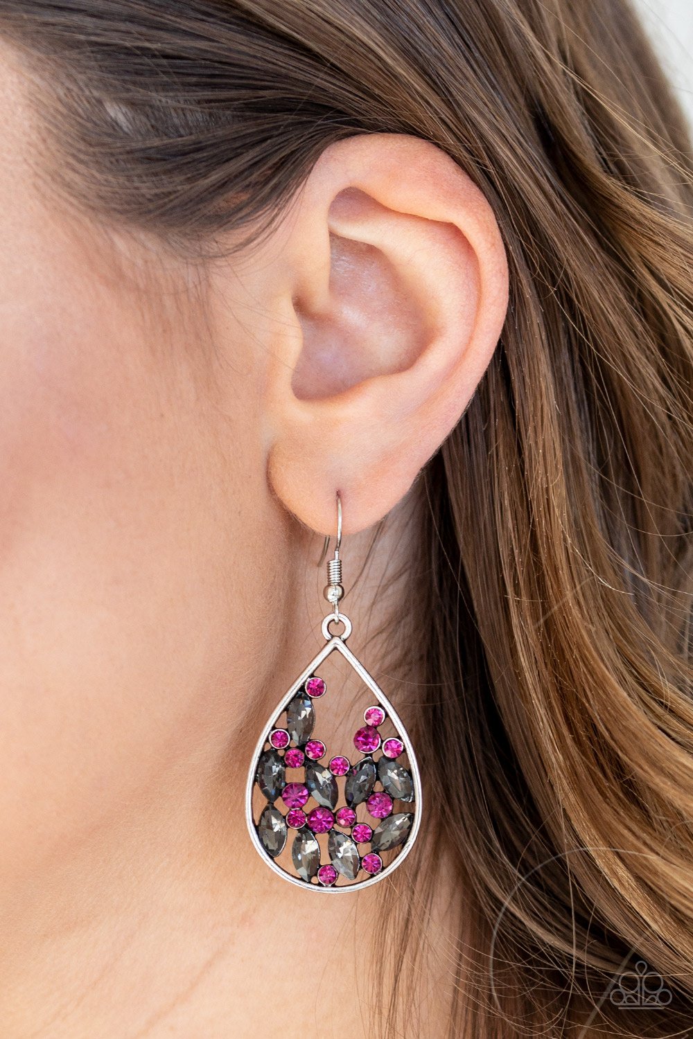 Cash or Crystal-pink-Paparazzi earrings