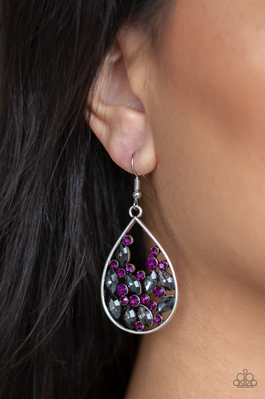 Cash or Crystal - purple - Paparazzi earrings