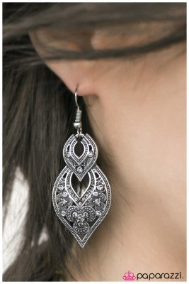 Casino Royale - Silver - Paparazzi earrings