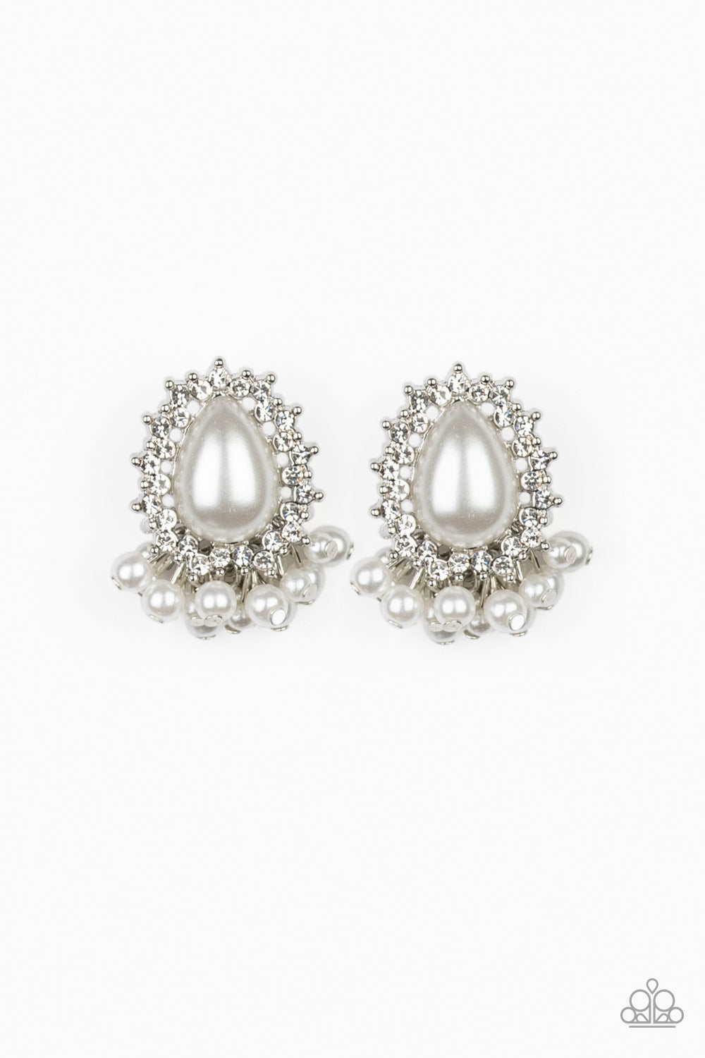 Castle Cameo - white - Paparazzi earrings