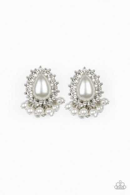 Castle Cameo - white - Paparazzi earrings
