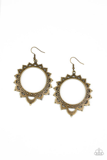 Casually Capricious - brass - Paparazzi earrings