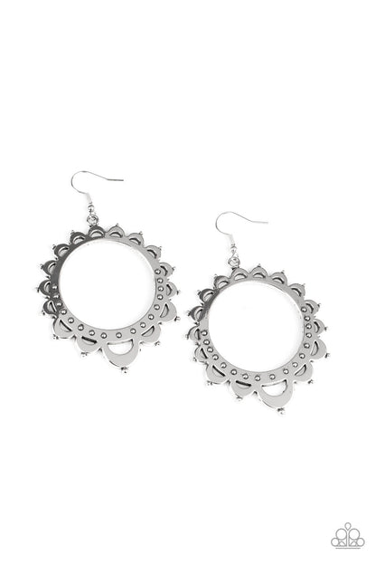Casually Capricious - silver - Paparazzi earrings