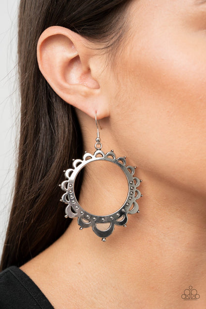 Casually Capricious-silver-Paparazzi earrings
