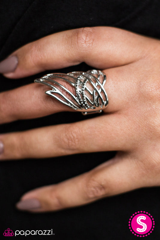 Catch Fire - Silver - Paparazzi ring
