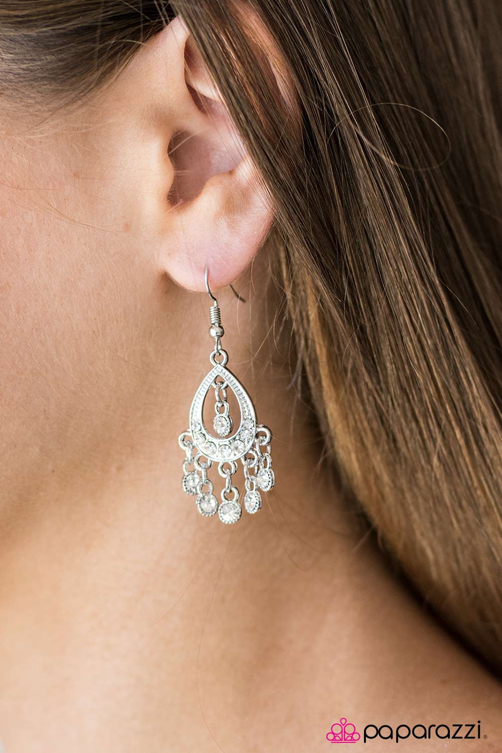 Catch Some Sparkle - White - Paparazzi earrings