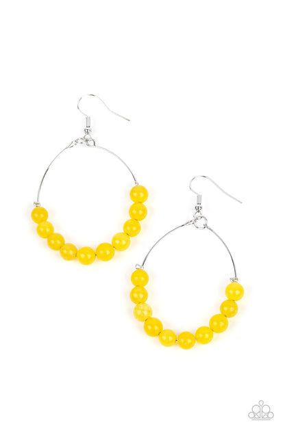 Catch a Breeze - yellow - Paparazzi earrings