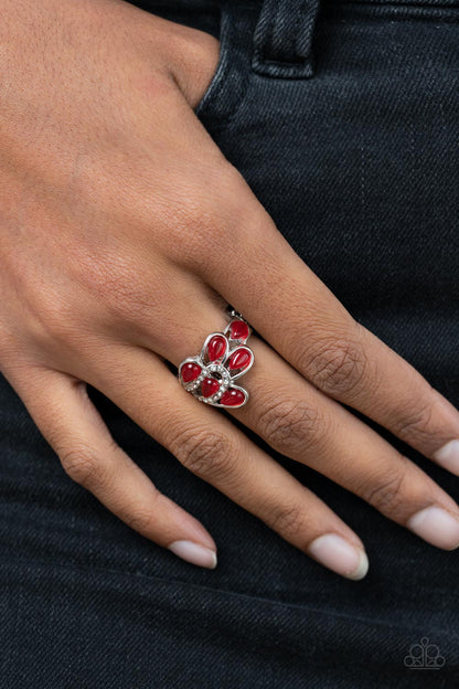 Cats Eye Cadence - red - Paparazzi ring