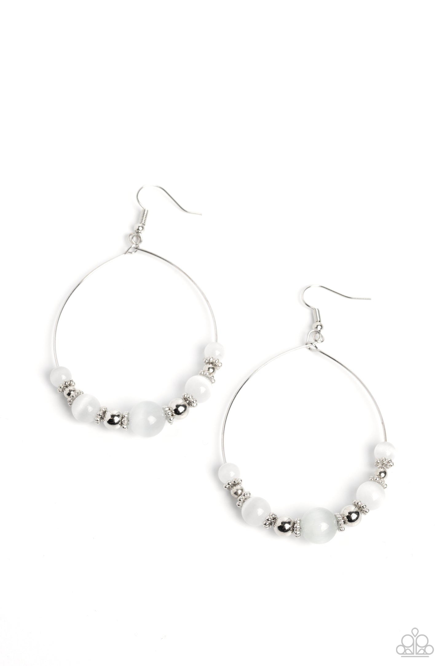 Cats Eye Charisma - white - Paparazzi earrings