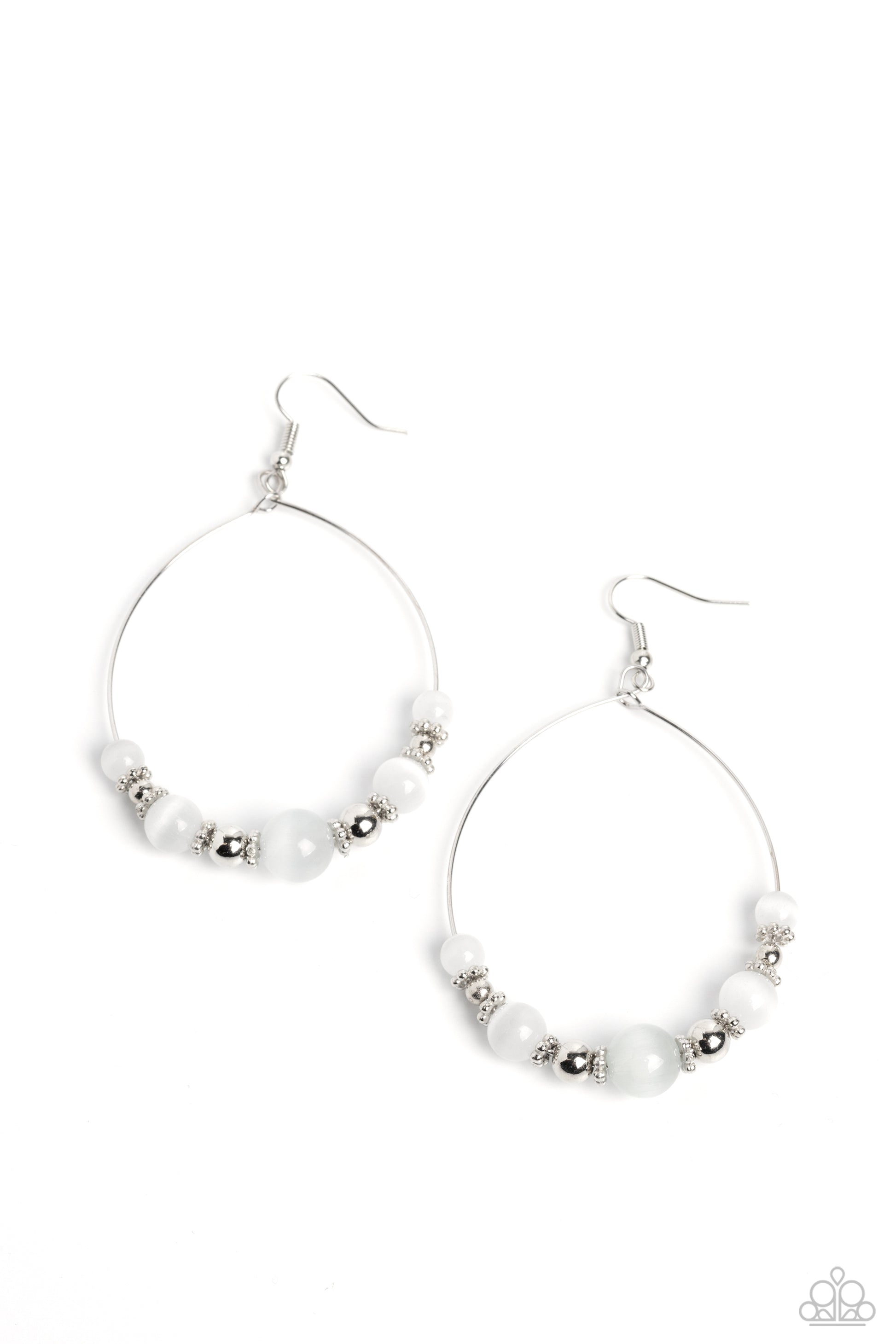 Cats Eye Charisma - white - Paparazzi earrings
