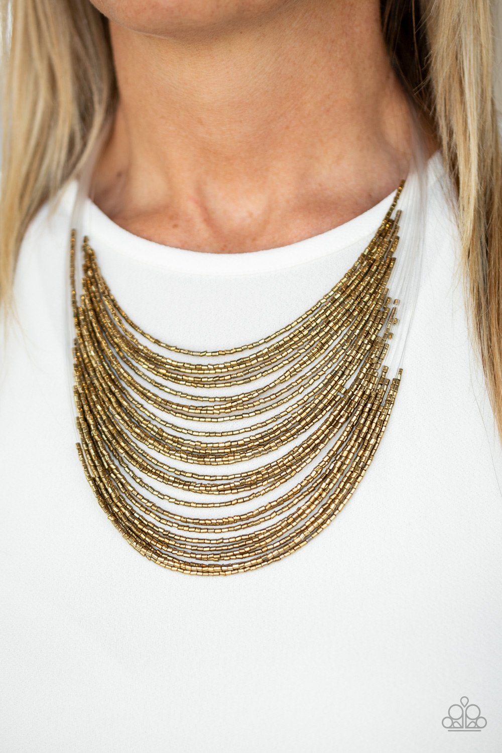 Catwalk Queen-brass-Paparazzi necklace