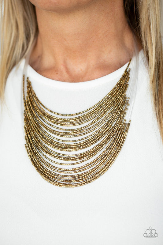 Catwalk Queen-brass-Paparazzi necklace