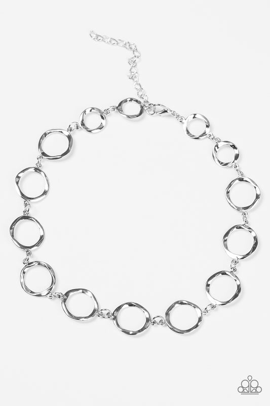 Cave Tour - Silver - Paparazzi choker necklace