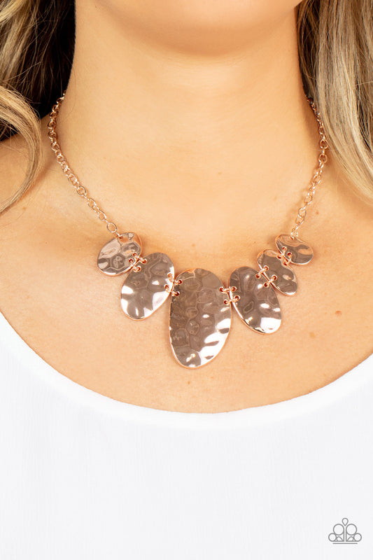 Cave Crawl - rose gold - Paparazzi necklace