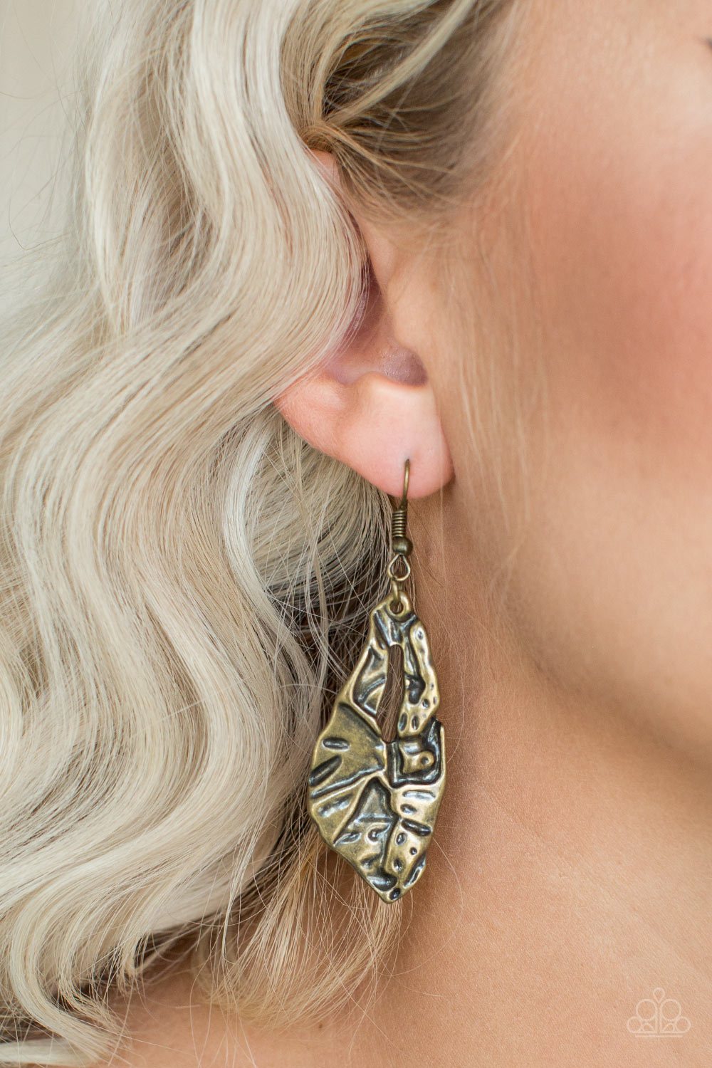 Cave Cavalier - brass - Paparazzi earrings