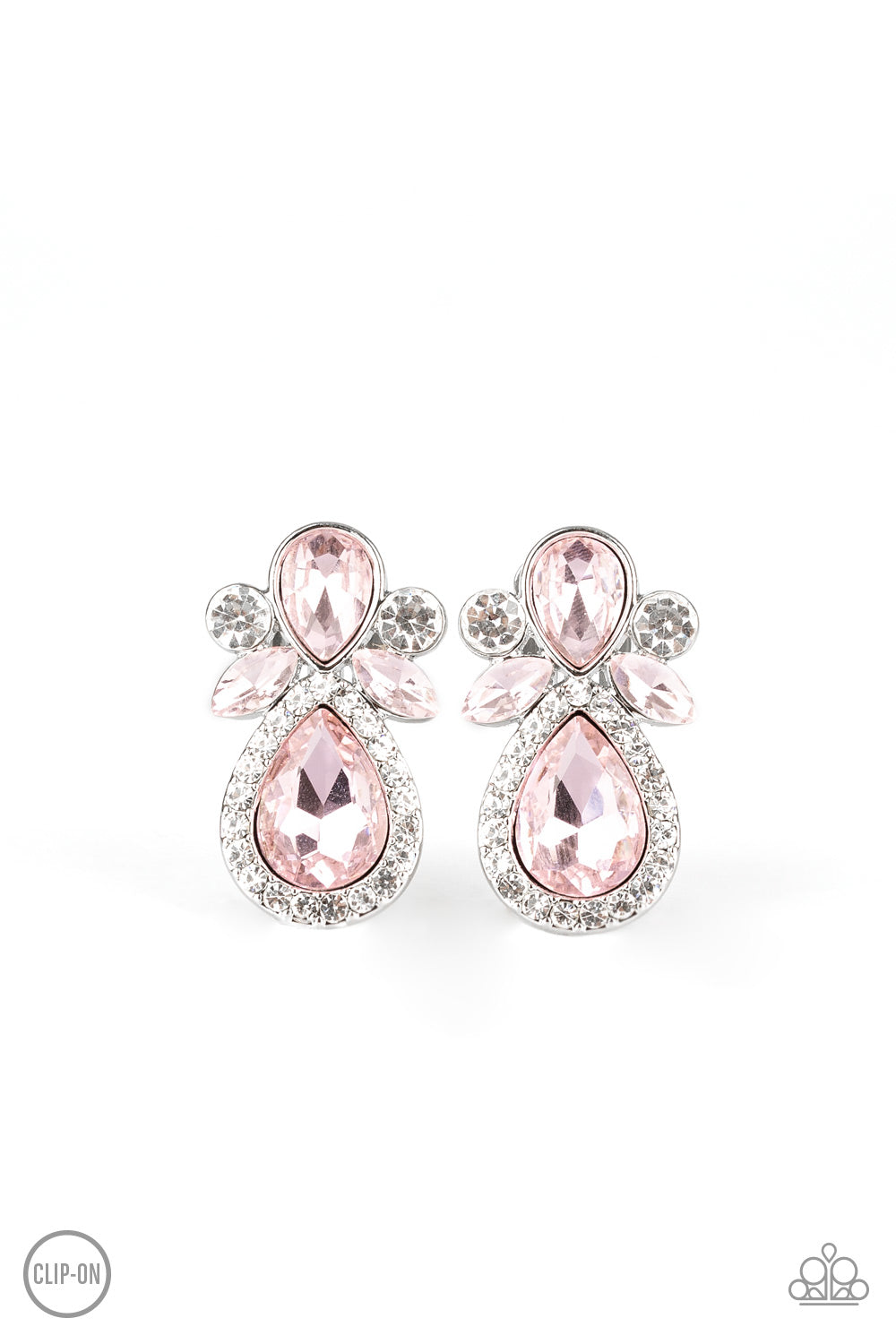 Celebrity Crowd - pink - Paparazzi CLIP ON earrings