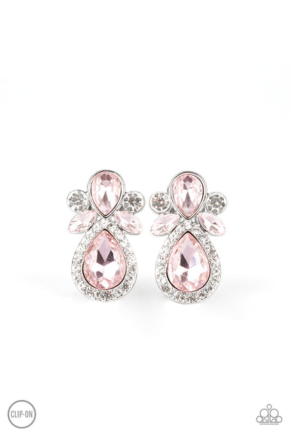 Celebrity Crowd - pink - Paparazzi CLIP ON earrings