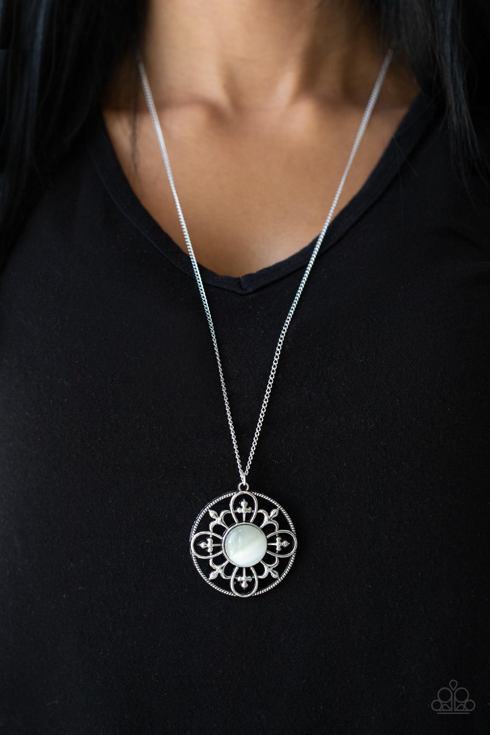 Celestial Compass - white - Paparazzi necklace – JewelryBlingThing