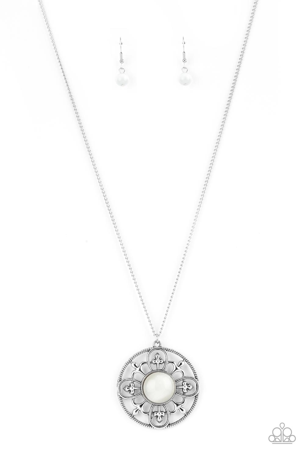 Celestial Compass - white - Paparazzi necklace