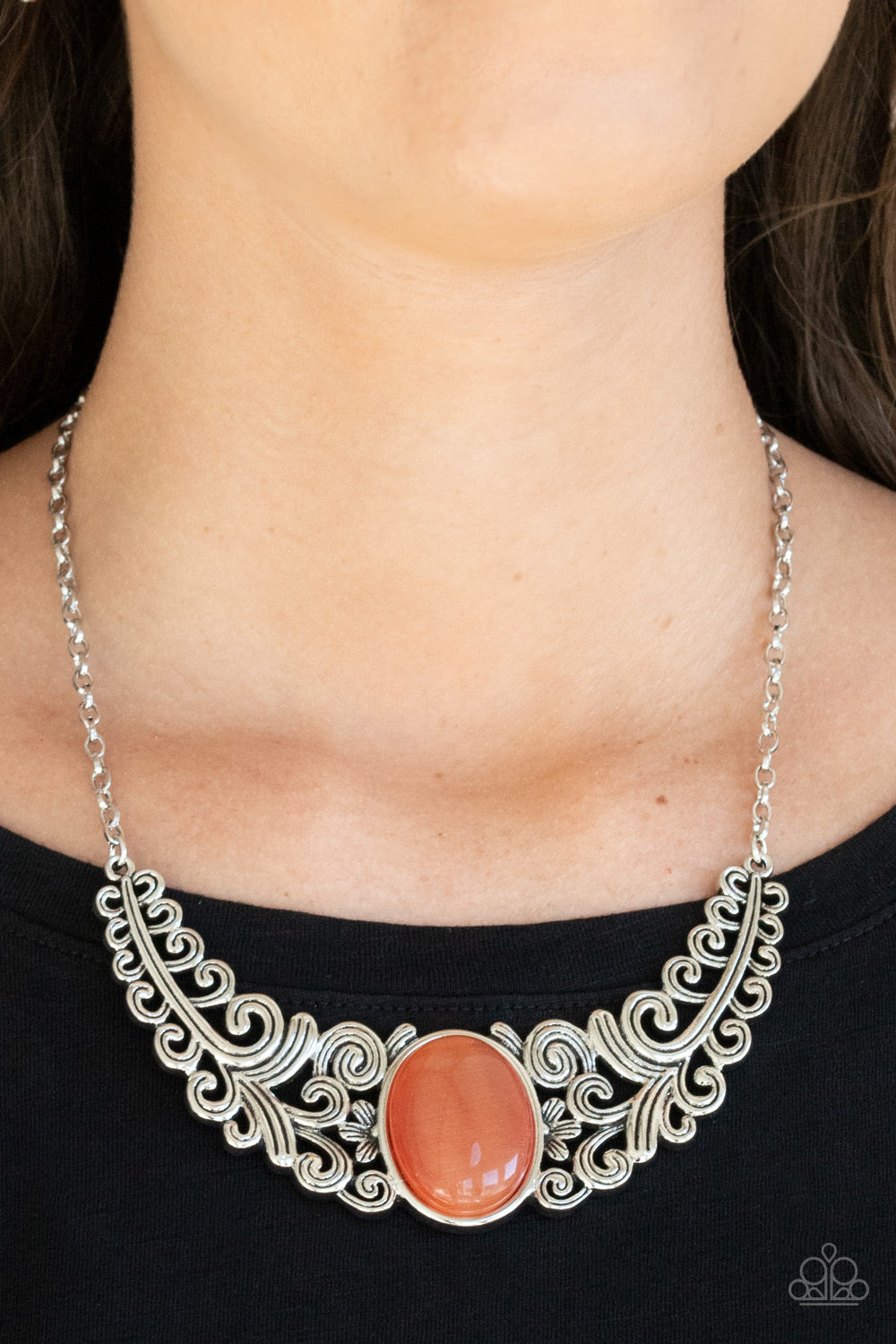 Celestial Eden - orange - Paparazzi necklace