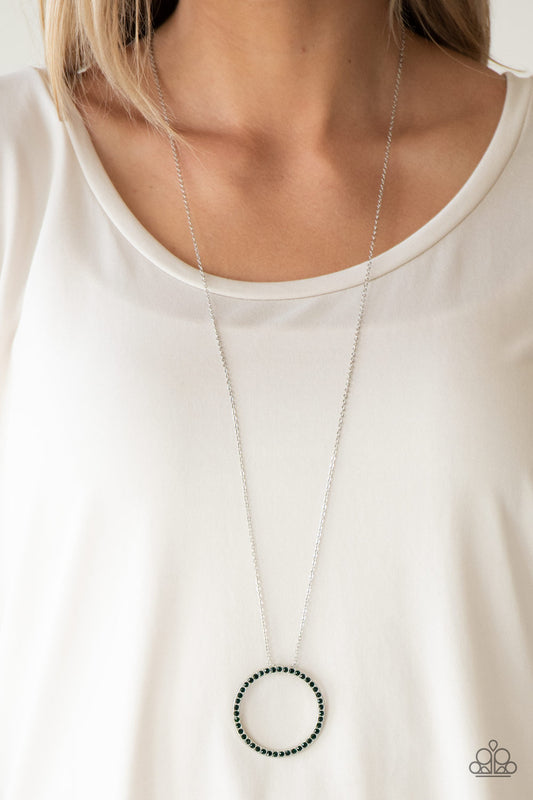 Center of Attention - green - Paparazzi necklace