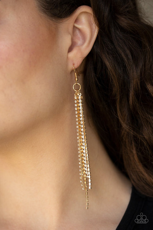 Center Stage Status-gold-Paparazzi earrings