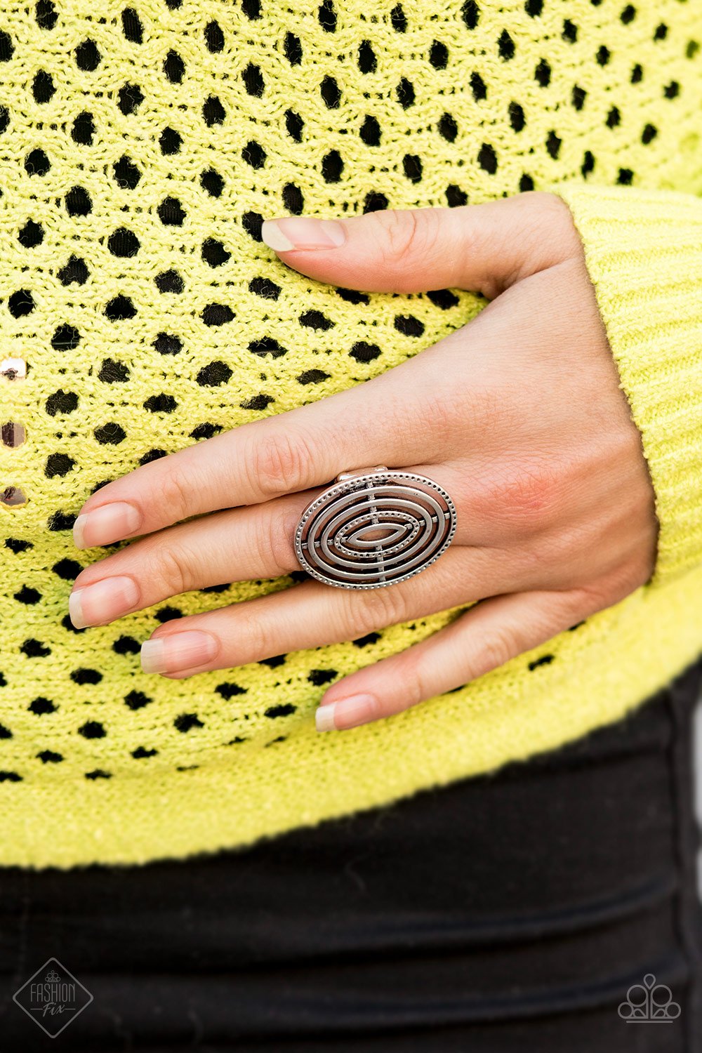 Center Target-silver-Paparazzi ring