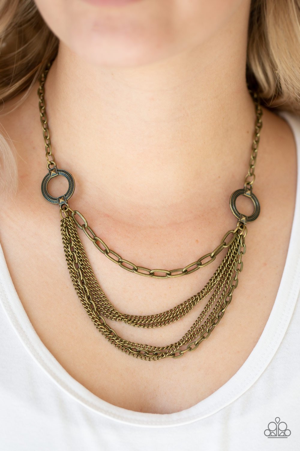 Chains of Command-brass-Paparazzi necklace