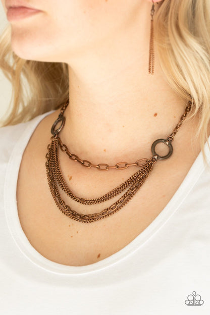 Chains of Command - copper - Paparazzi necklace
