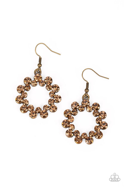 Champagne Bubbles - brass - Paparazzi earrings