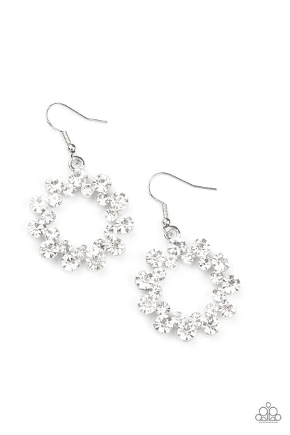 Champagne Bubbles - white - Paparazzi earrings