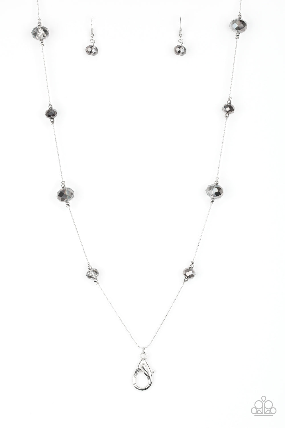 Champagne On The Rocks - silver - Paparazzi LANYARD necklace