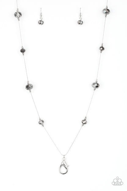 Champagne On The Rocks - silver - Paparazzi LANYARD necklace