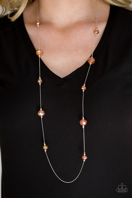 Champagne on the Rocks-orange-Paparazzi necklace