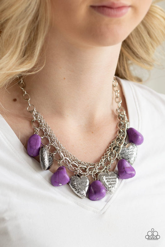Change of Heart-purple-Paparazzi necklace