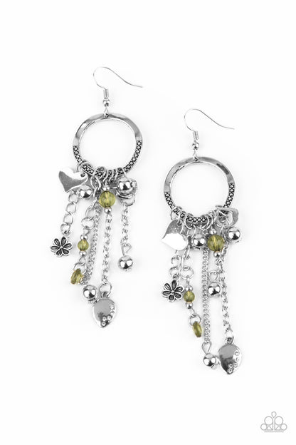 Charm School - green - Paparazzi earrings
