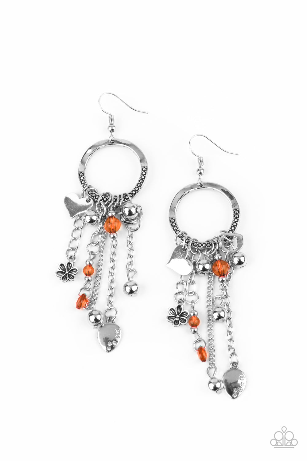 Charm School - orange - Paparazzi earrings