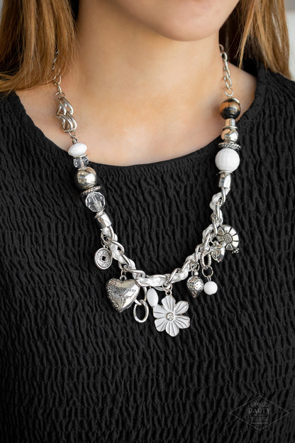 Charmed, I Am Sure - white - Paparazzi necklace