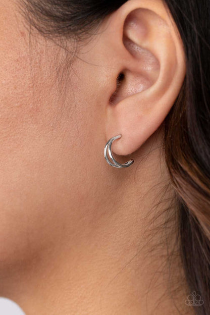 Charming Crescents - silver - Paparazzi earrings