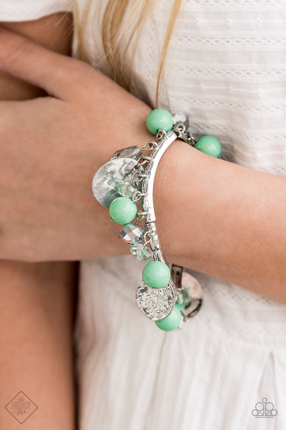 Charming Treasure-green-Paparazzi bracelet