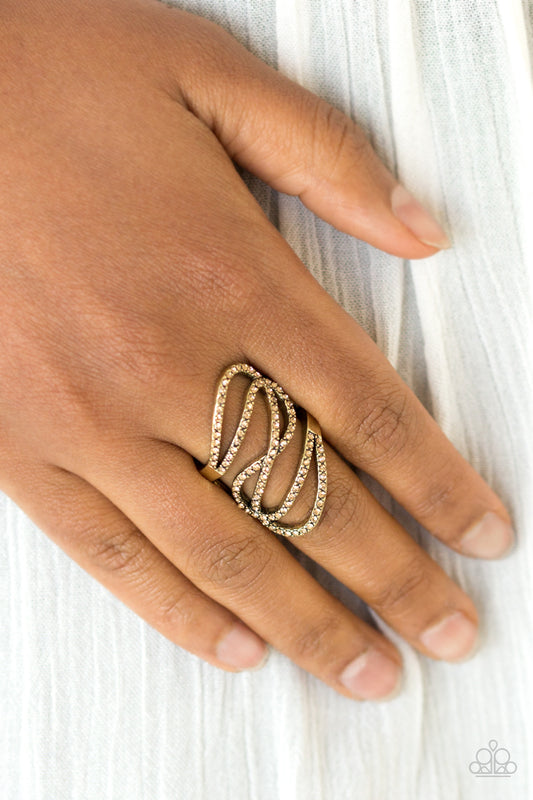 Chasing Starlight - brass - Paparazzi ring