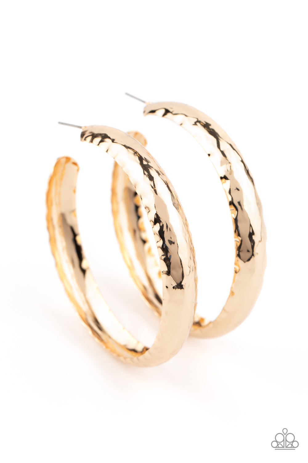 Check Out These Curves - gold - Paparazzi earrings