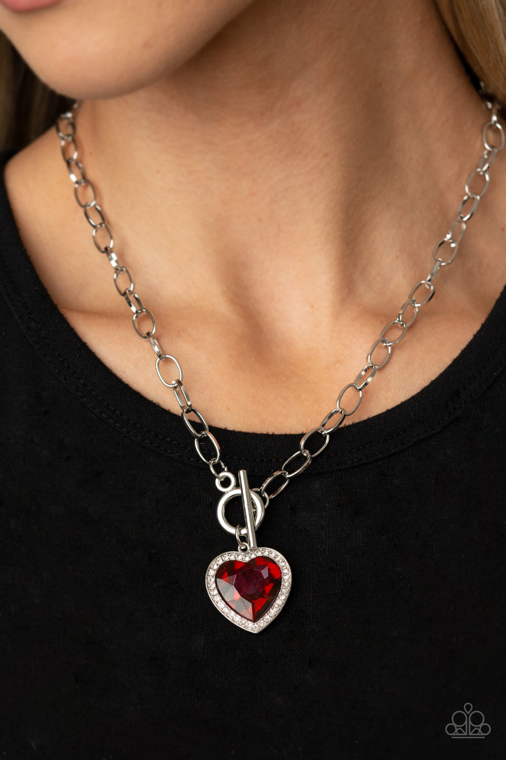 Check Your Heart Rate - red - Paparazzi necklace