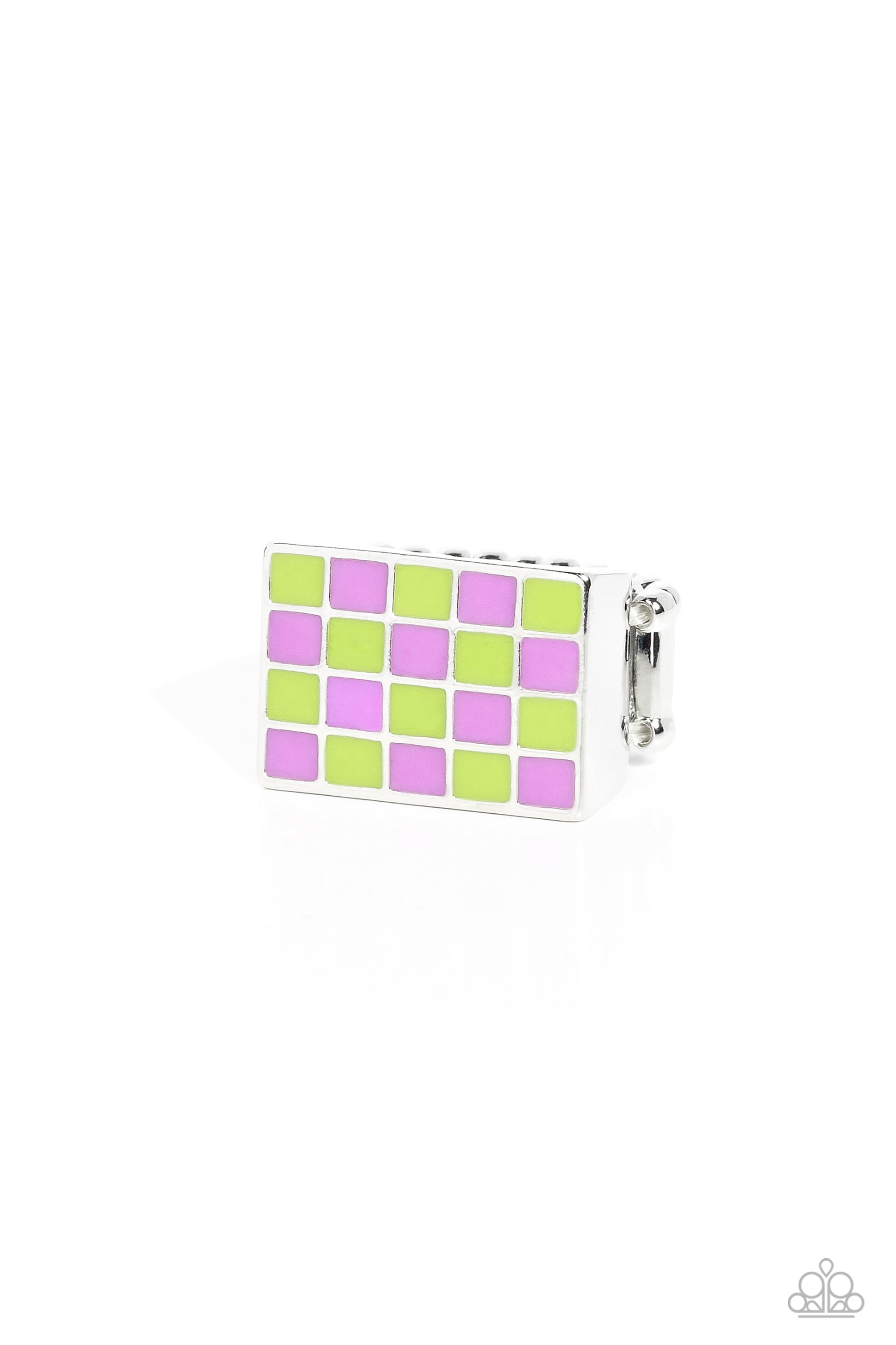 Checkerboard Craze - green - Paparazzi ring