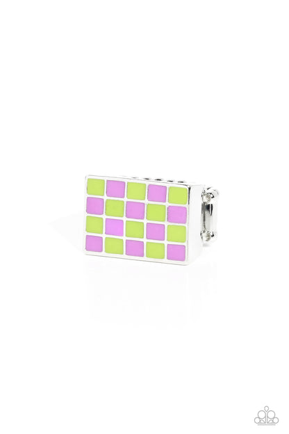 Checkerboard Craze - green - Paparazzi ring