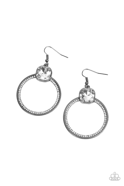 Cheers to Happily Ever After - black - Paparazzi earrings