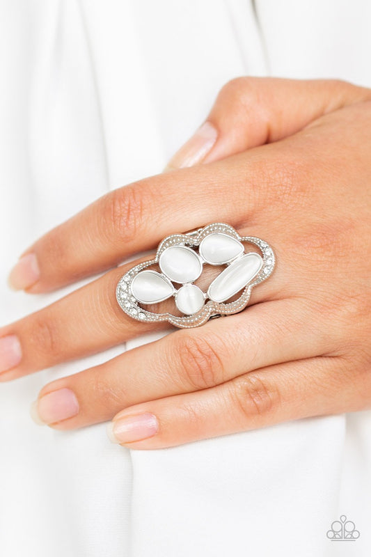 Cherished Collection-white-Paparazzi ring