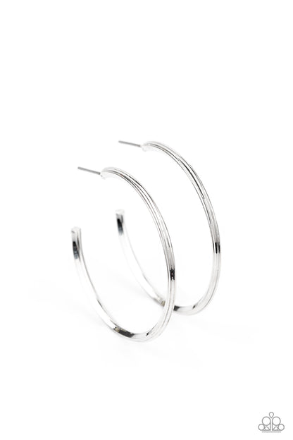 Chic As Can Be - silver - Paparazzi earrings